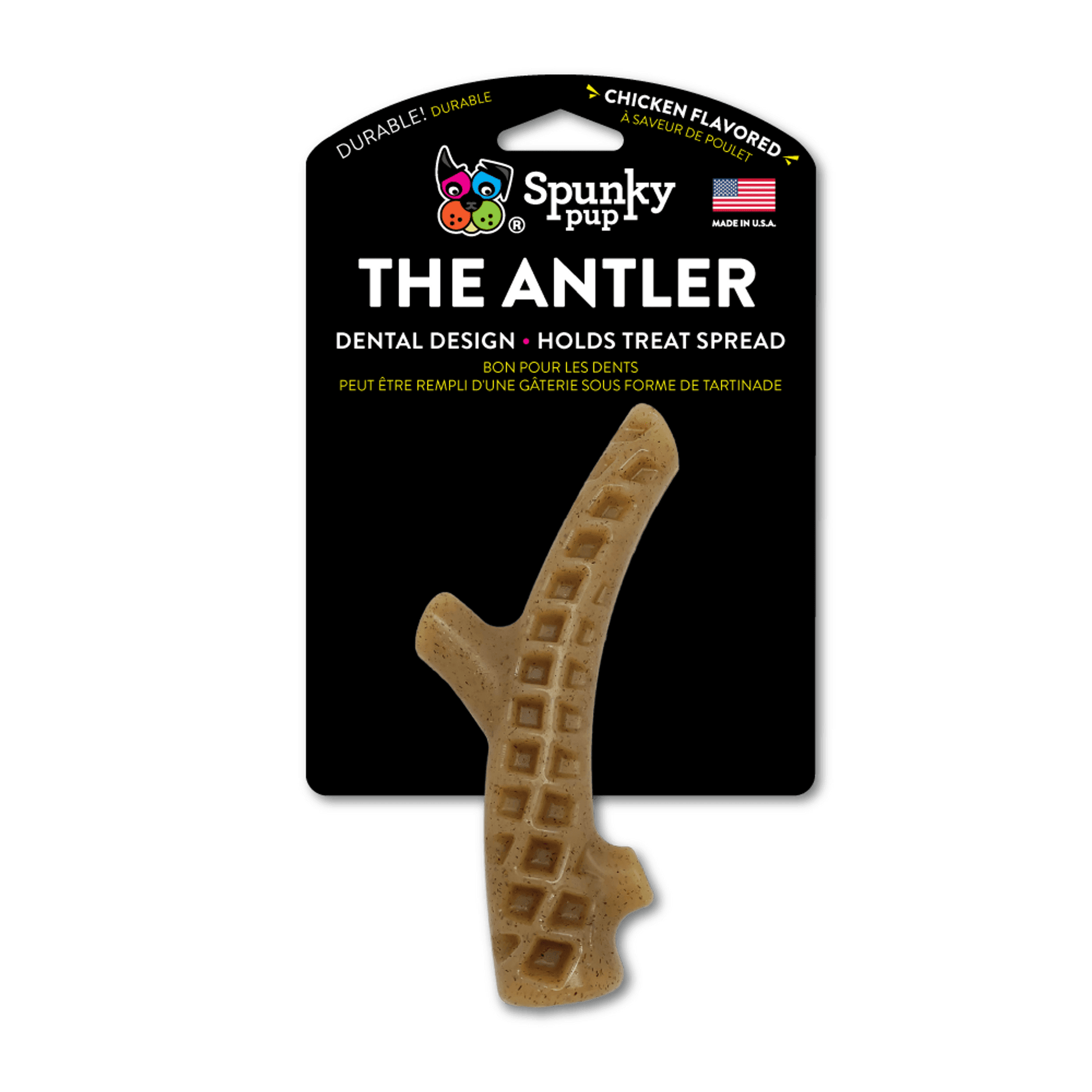 Spunky Pup Chicken Flavour Antler Chew Toy-0