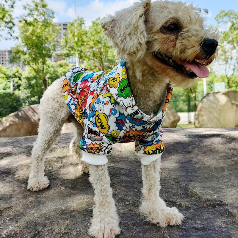 Graffiti Print Pet Hoodie - Stylish Two-Legged Clothing For Dogs-2