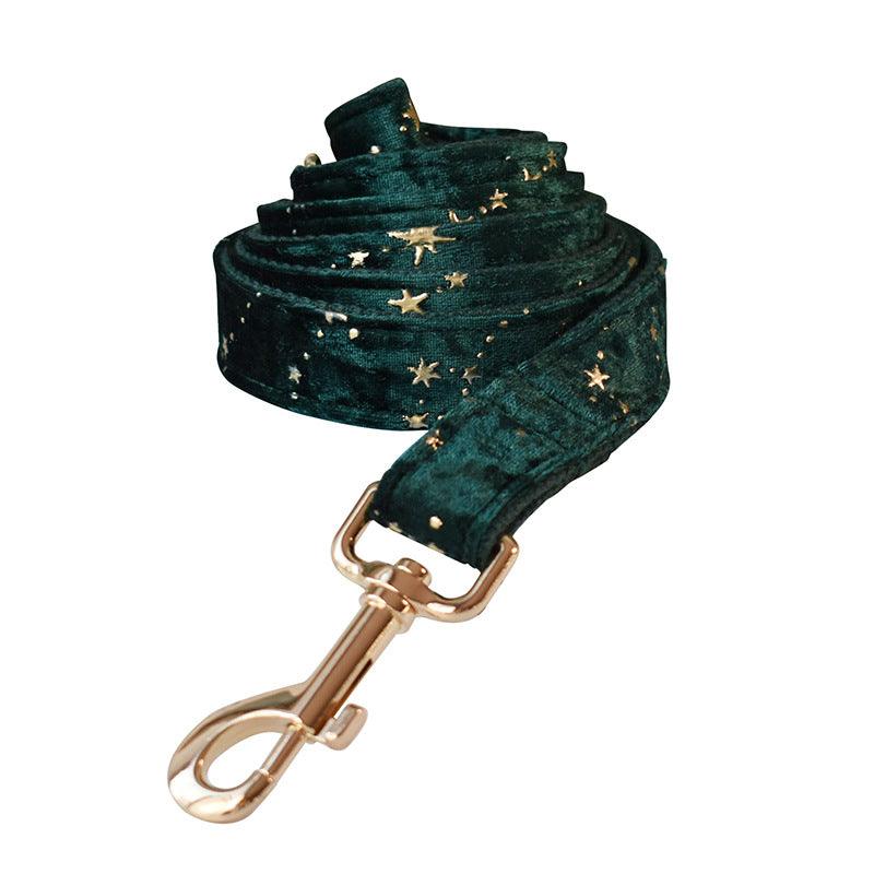 Green Star Fleece Pet Collar Bow Tie - Stylish And Comfortable Dog Accessory-2